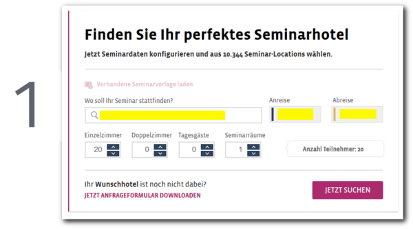 Schritt 1 Hotelsuche starten